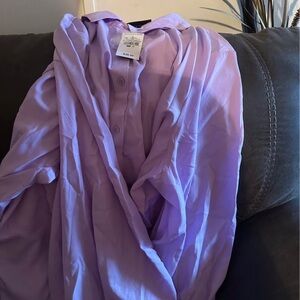 Ashley Stewart Purple Button Down Shirt
